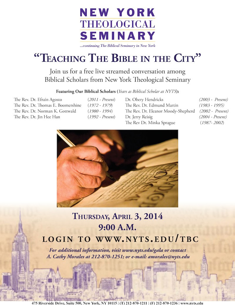 Teaching The Bible in the City Flyer