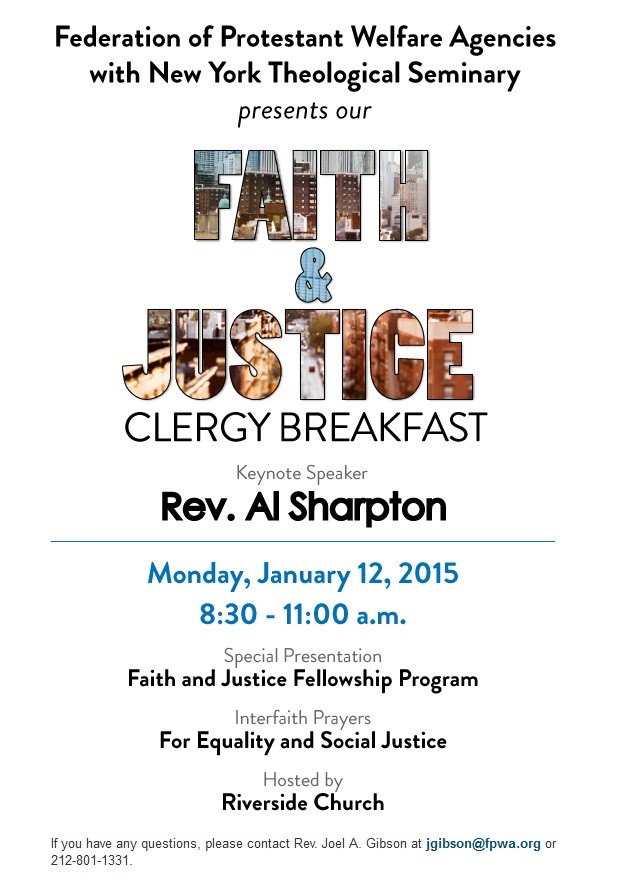 Faith and Justice Breakfast Flyer